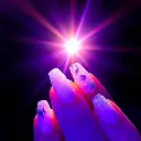Deep ultraviolet hues, bright lens flare, vibrant colors, vivid purples, high contrast, light streaks. Ocean-inspired mermaid nails with pearl shimmer, seashell charms, aqua and lilac glitter ombré. Tropical fantas.webp