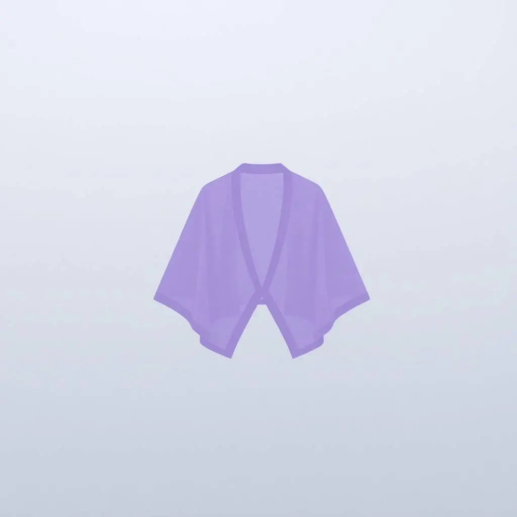 Thick foggy surroundings inspire a logo featuring a lavender purple sheer mesh shrug in geometric shapes and clean lines. The design emphasizes balance and symmetry. Low visibility, thick fog.webp