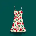 Strawberry Print Sundress – Floral Spaghetti Strap Summer Dress for Vacations & Picnics