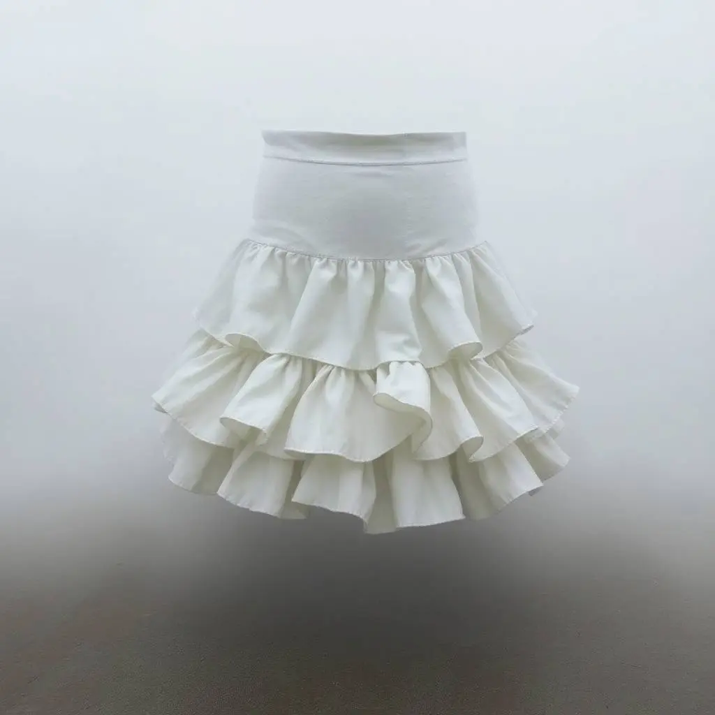 Elleven White Ruffle Mini Skirt with Inner Shorts – Flowy Lace-Trim Skorts for Summer Comfort & Style