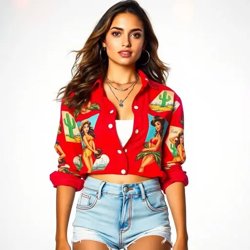 Retro Cowgirl Button-Up Shirt for Women – Western Rodeo Top for Summer 2025