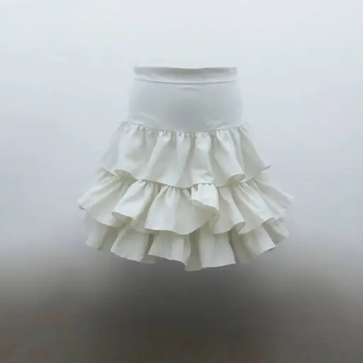 Elleven White Ruffle Mini Skirt with Inner Shorts – Flowy Lace-Trim Skorts for Summer Comfort & Style